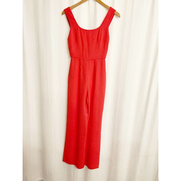 Saloni Coral Crepe Jumpsuit - Picture 6 of 7